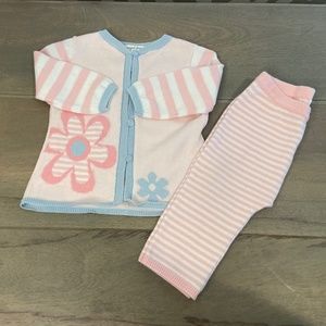 Angel Dear Striped Cardigan Sweater Set